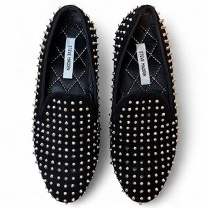 STEVE MADDEN Men’s Black Studded Loafers NWOB size 10